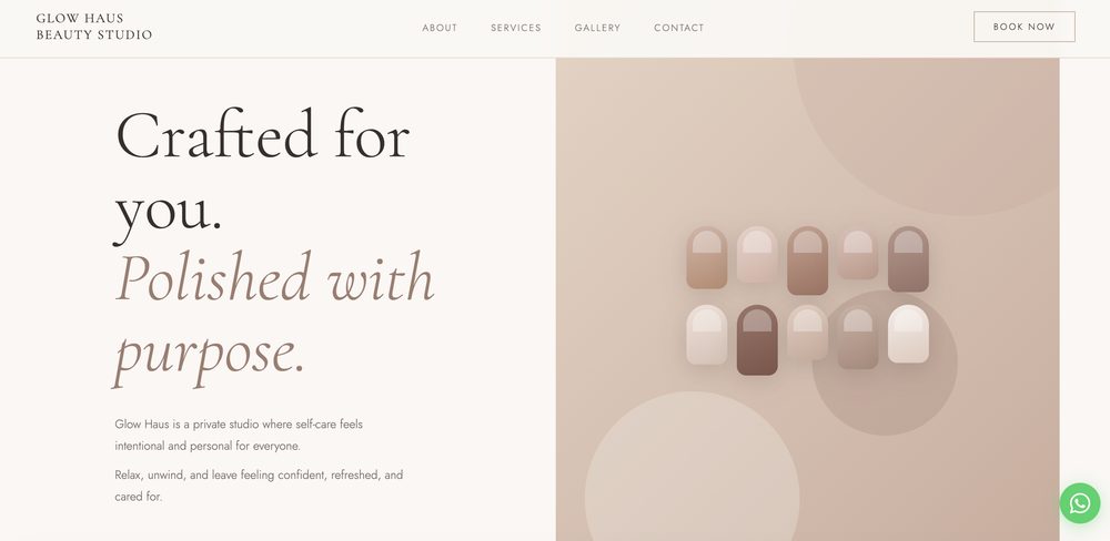 Glow Haus Beauty Studio homepage