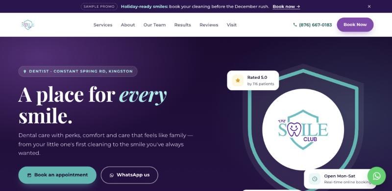 The Smile Club JA homepage